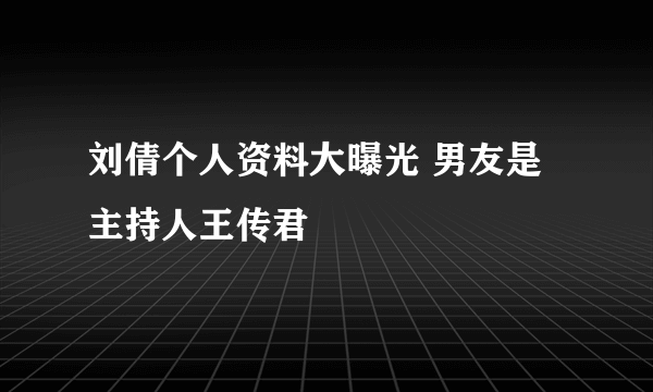 刘倩个人资料大曝光 男友是主持人王传君