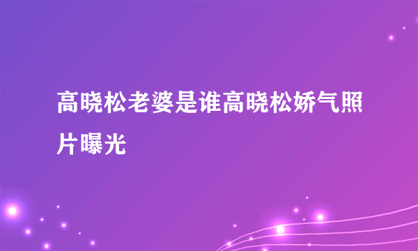 高晓松老婆是谁高晓松娇气照片曝光