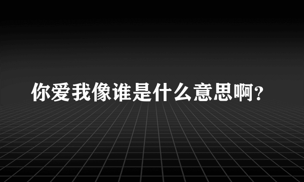 你爱我像谁是什么意思啊？