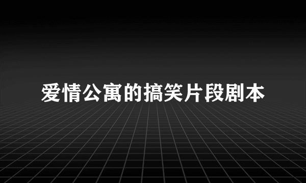 爱情公寓的搞笑片段剧本