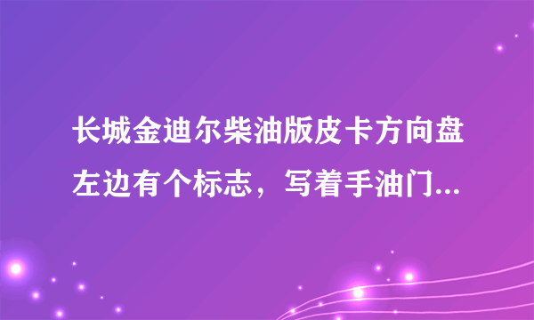 长城金迪尔柴油版皮卡方向盘左边有个标志，写着手油门，是什么用处?