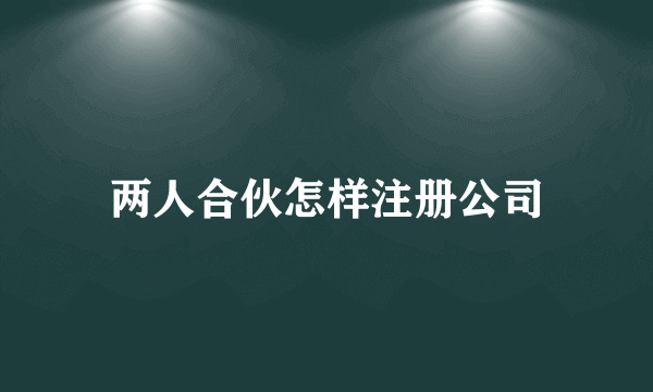 两人合伙怎样注册公司