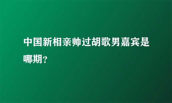 中国新相亲帅过胡歌男嘉宾是哪期？