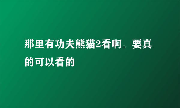 那里有功夫熊猫2看啊。要真的可以看的