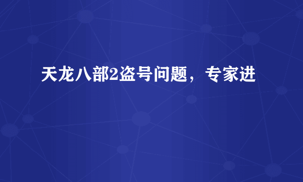 天龙八部2盗号问题，专家进