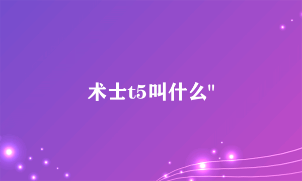 术士t5叫什么