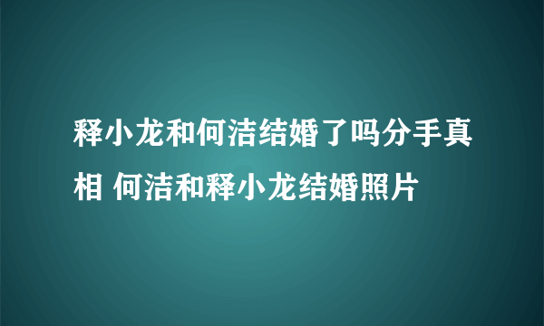 释小龙和何洁结婚了吗分手真相 何洁和释小龙结婚照片