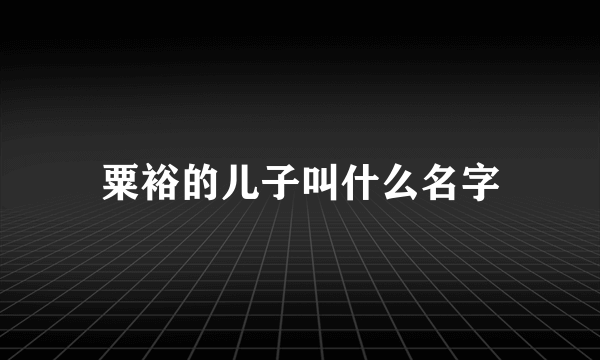 粟裕的儿子叫什么名字