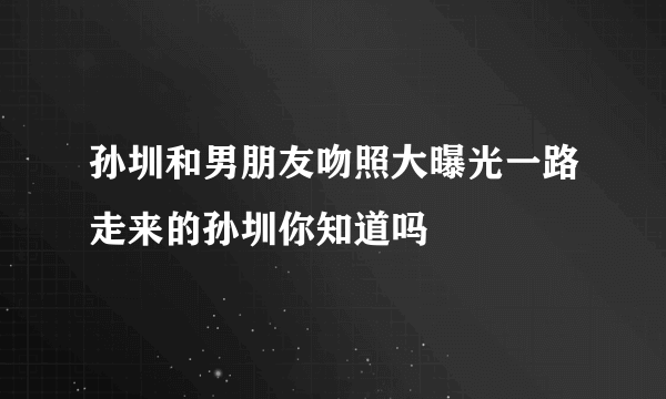 孙圳和男朋友吻照大曝光一路走来的孙圳你知道吗