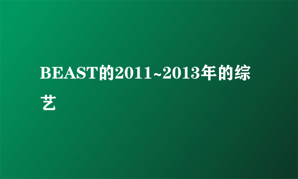 BEAST的2011~2013年的综艺