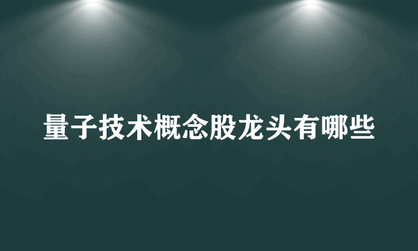 量子技术概念股龙头有哪些