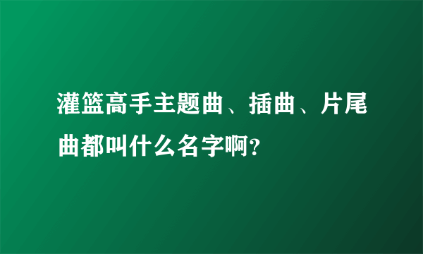 灌篮高手主题曲、插曲、片尾曲都叫什么名字啊？