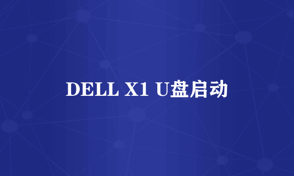 DELL X1 U盘启动