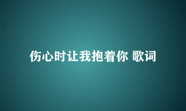 伤心时让我抱着你 歌词