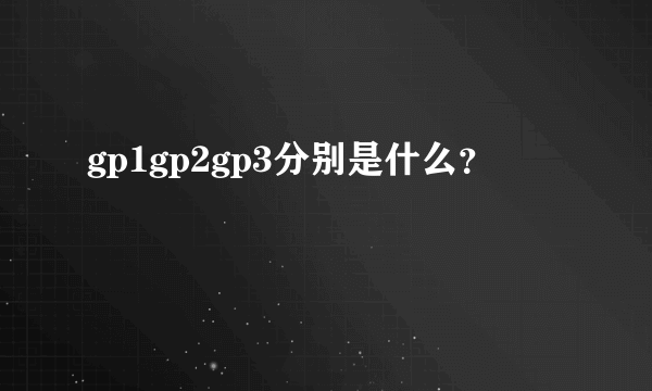 gp1gp2gp3分别是什么？