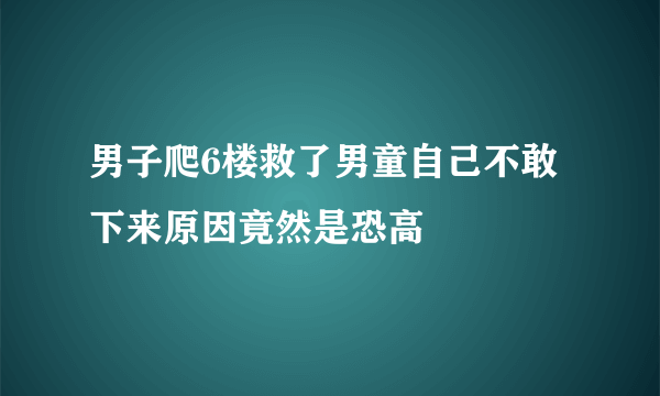 男子爬6楼救了男童自己不敢下来原因竟然是恐高