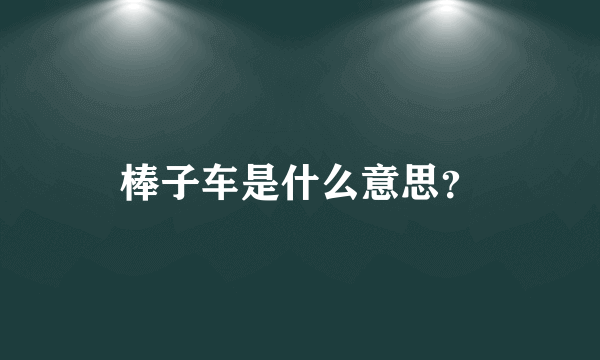 棒子车是什么意思？