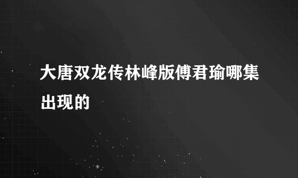 大唐双龙传林峰版傅君瑜哪集出现的