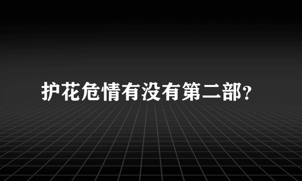 护花危情有没有第二部？