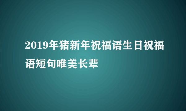 2019年猪新年祝福语生日祝福语短句唯美长辈