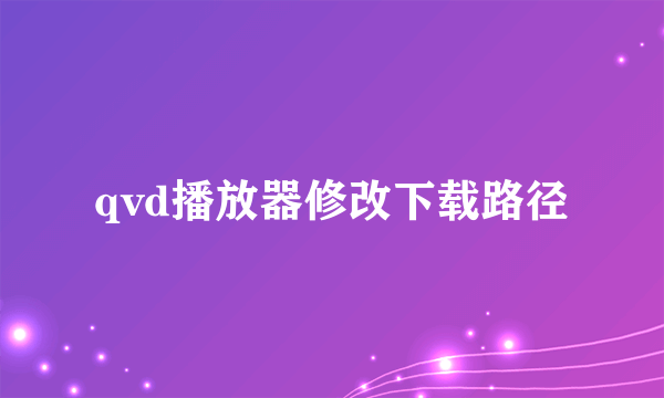 qvd播放器修改下载路径