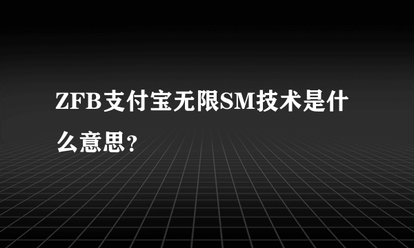 ZFB支付宝无限SM技术是什么意思？