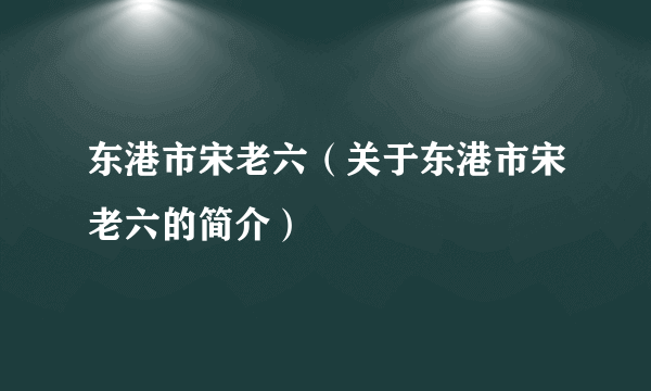 东港市宋老六（关于东港市宋老六的简介）