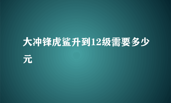 大冲锋虎鲨升到12级需要多少元