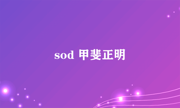 sod 甲斐正明