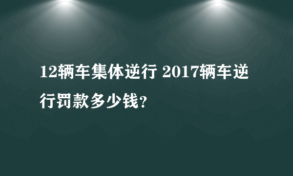 12辆车集体逆行 2017辆车逆行罚款多少钱？