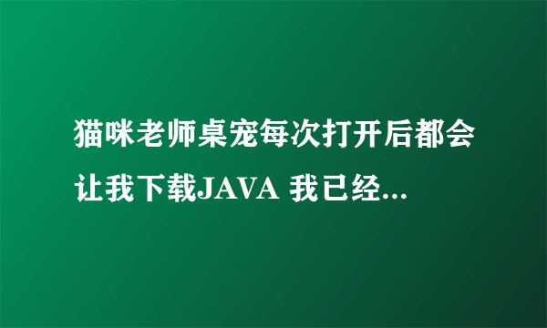 猫咪老师桌宠每次打开后都会让我下载JAVA 我已经安装过 为什么 我的电脑是XP 能用吗?