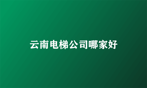 云南电梯公司哪家好