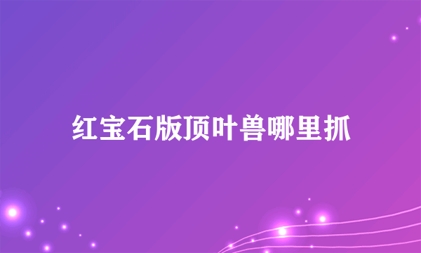 红宝石版顶叶兽哪里抓