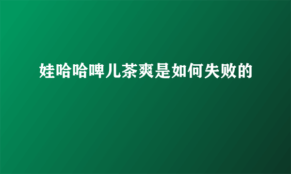 娃哈哈啤儿茶爽是如何失败的