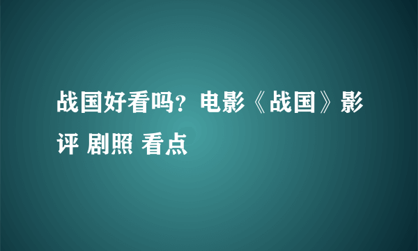 战国好看吗？电影《战国》影评 剧照 看点