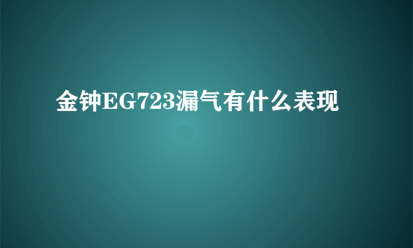 金钟EG723漏气有什么表现