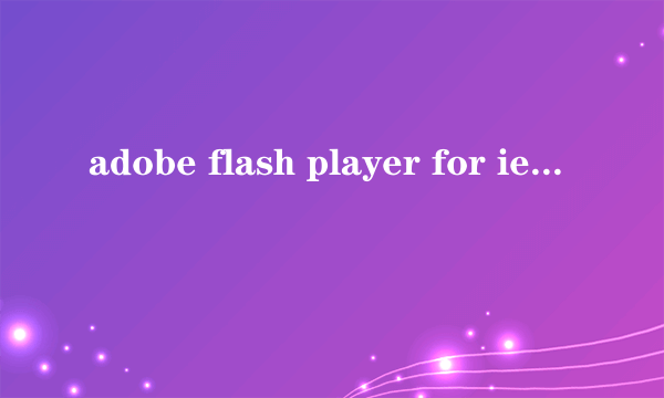 adobe flash player for ie什么原因