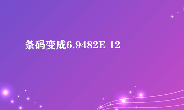 条码变成6.9482E 12