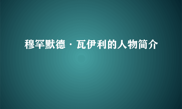 穆罕默德·瓦伊利的人物简介