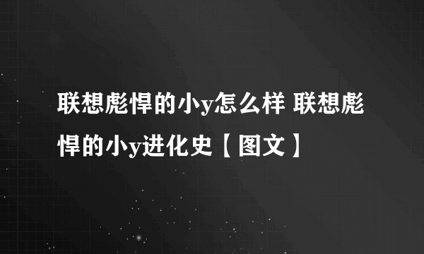 联想彪悍的小y怎么样 联想彪悍的小y进化史【图文】