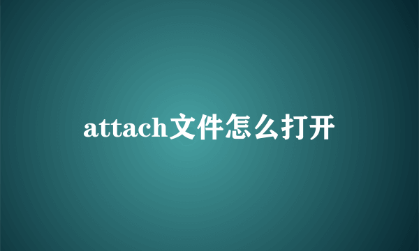 attach文件怎么打开