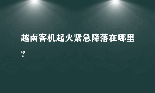 越南客机起火紧急降落在哪里？