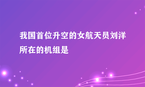 我国首位升空的女航天员刘洋所在的机组是