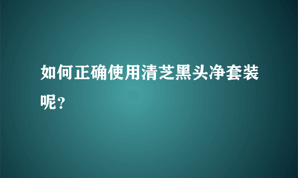 如何正确使用清芝黑头净套装呢？