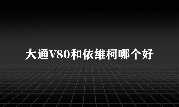 大通V80和依维柯哪个好