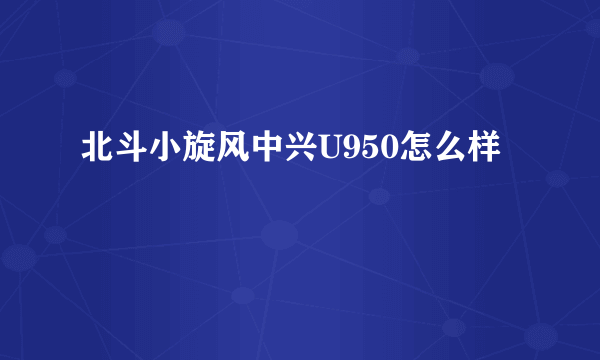 北斗小旋风中兴U950怎么样