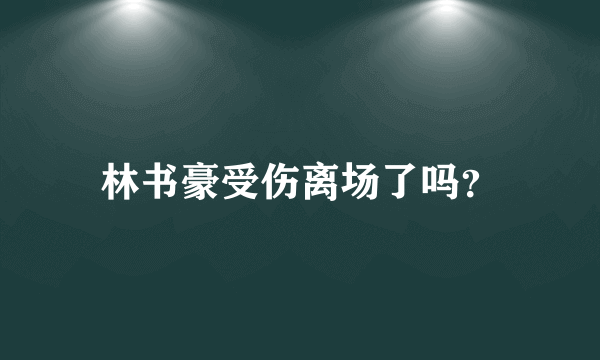 林书豪受伤离场了吗？