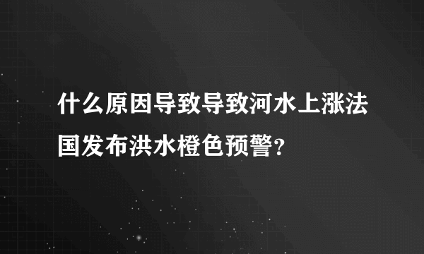 什么原因导致导致河水上涨法国发布洪水橙色预警？