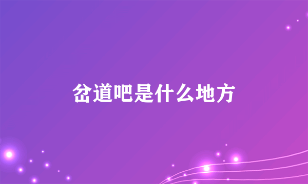 岔道吧是什么地方