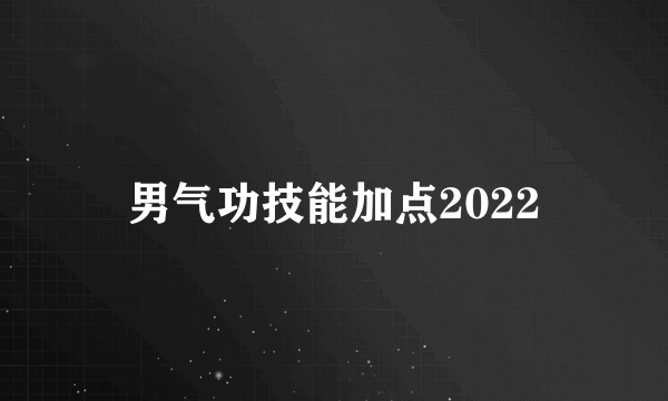 男气功技能加点2022